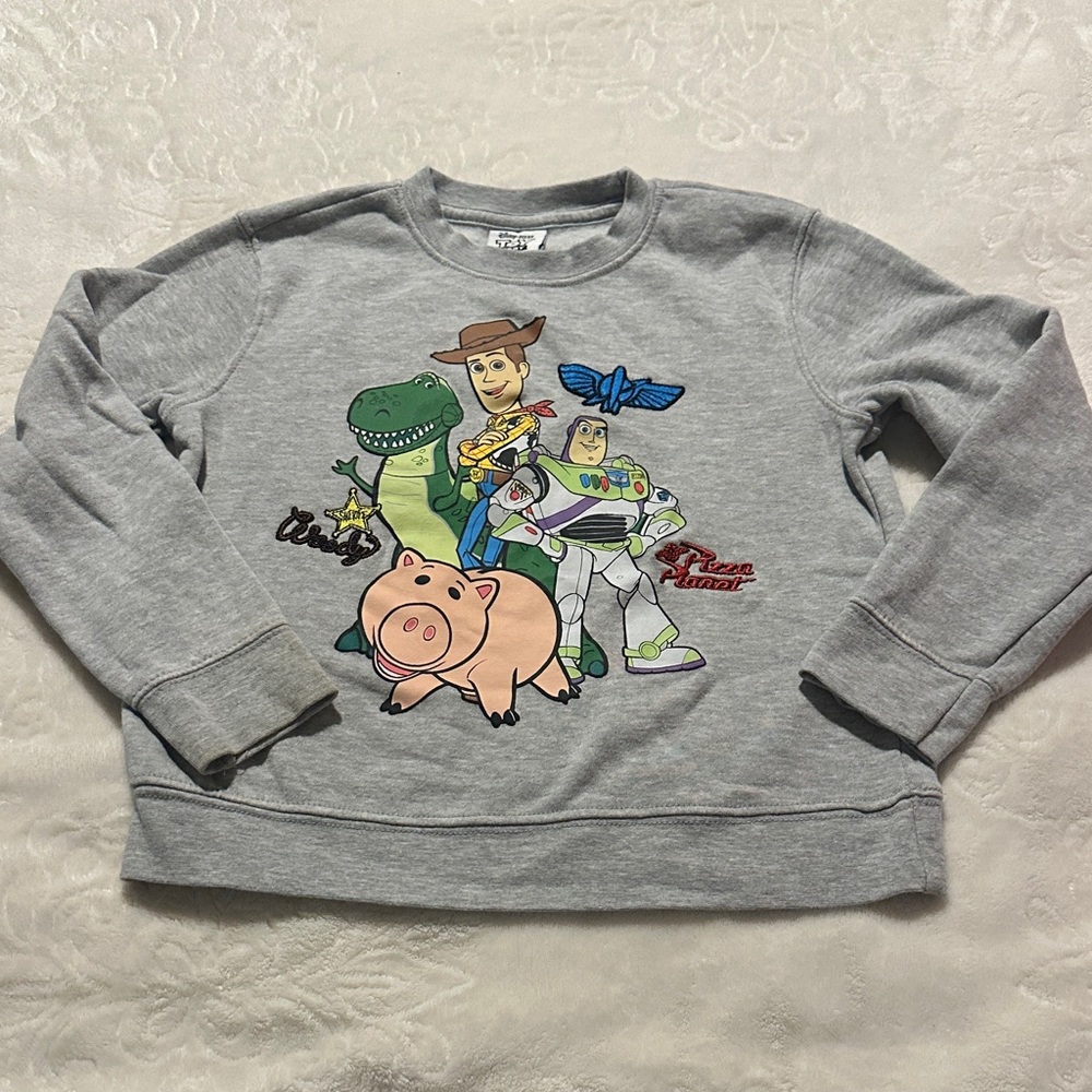Disney Pixar Gray Toy Story Sweatshirt Sz M 7/8
